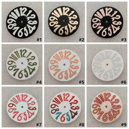 33.2mm Modified Enamel with Faint Luminous Large Watch Dials for NH35 Movement