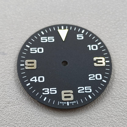31mm Blue Lume Solid Black BGW9 Watch Dial Fit for NH35 Movement