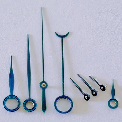 Blue polished 13.5mm watch hands, compatible with Swiss ETA 7751 for precise repair.