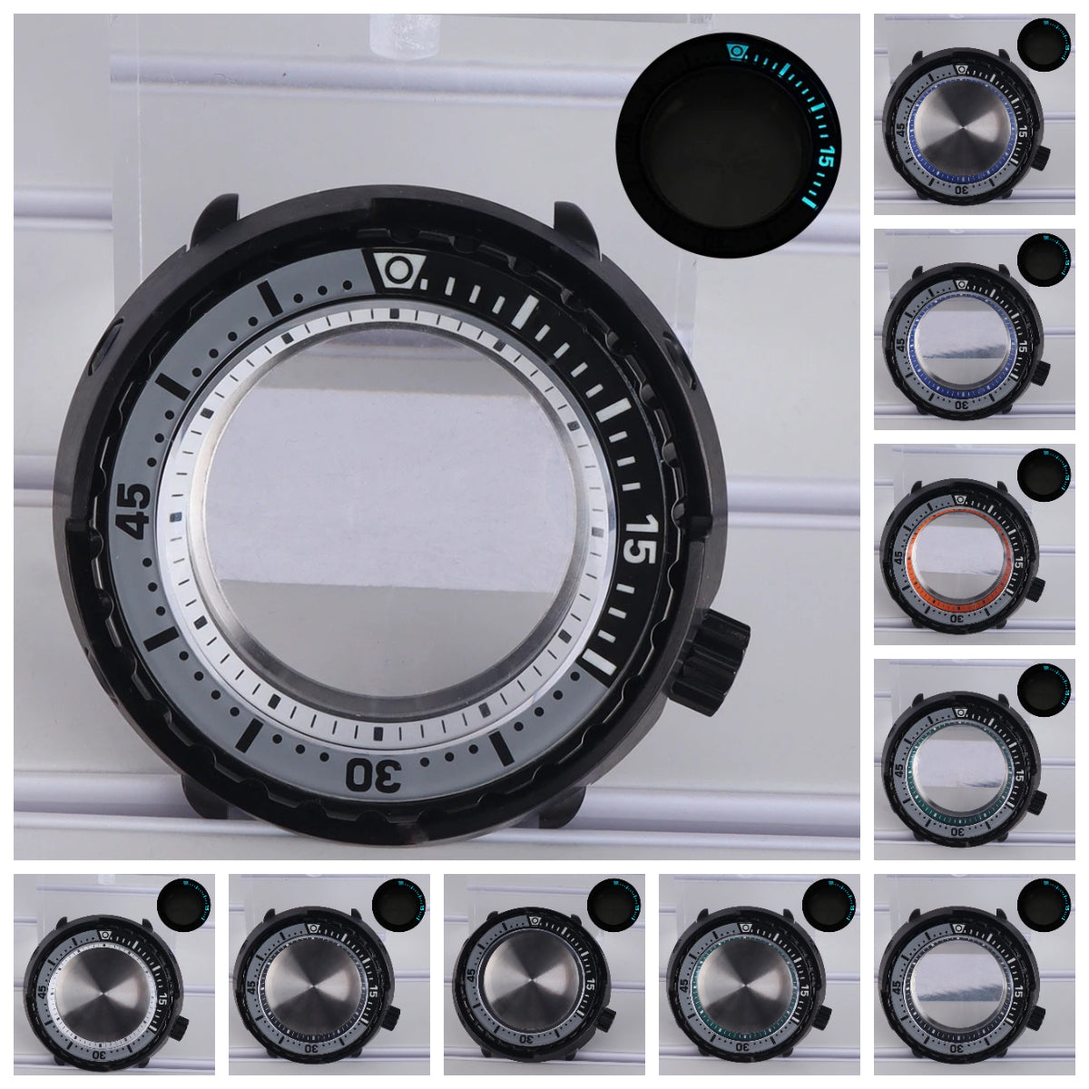 47mm Watch Case C3 Luminous Bezel For NH35 NH36 NH38 4R36 Modified Tuna Can