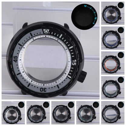 47mm Watch Case C3 Luminous Bezel For NH35 NH36 NH38 4R36 Modified Tuna Can
