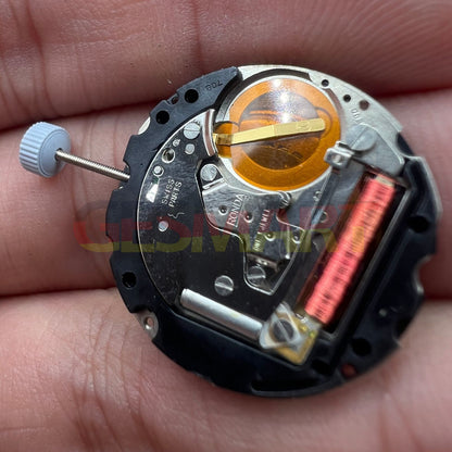 Ronda 708 Swiss quartz watch movement with date display at 6 o'clock, precision timekeeping.