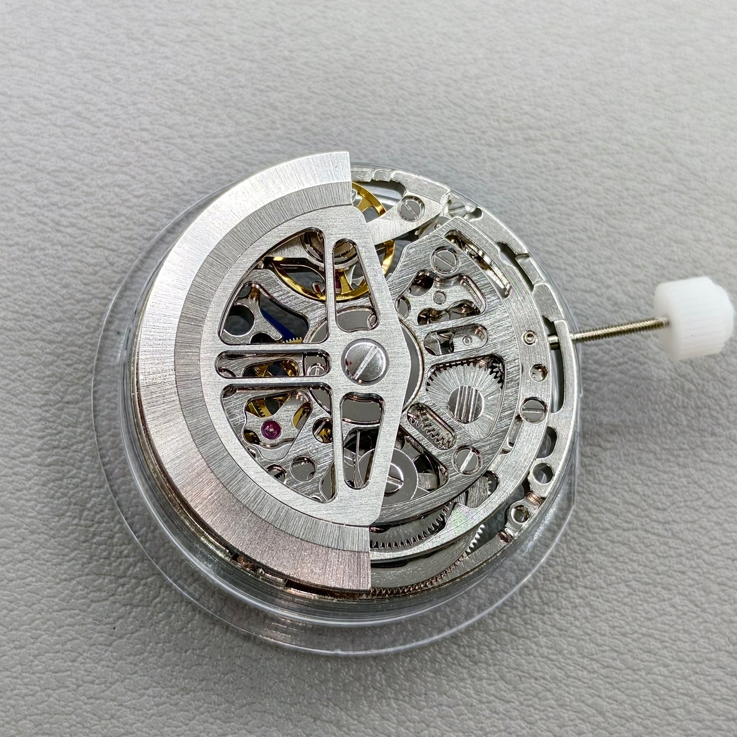 Silver HZ75DOA Hollow Bare Balance Wheel Automatic Mechanical Movement