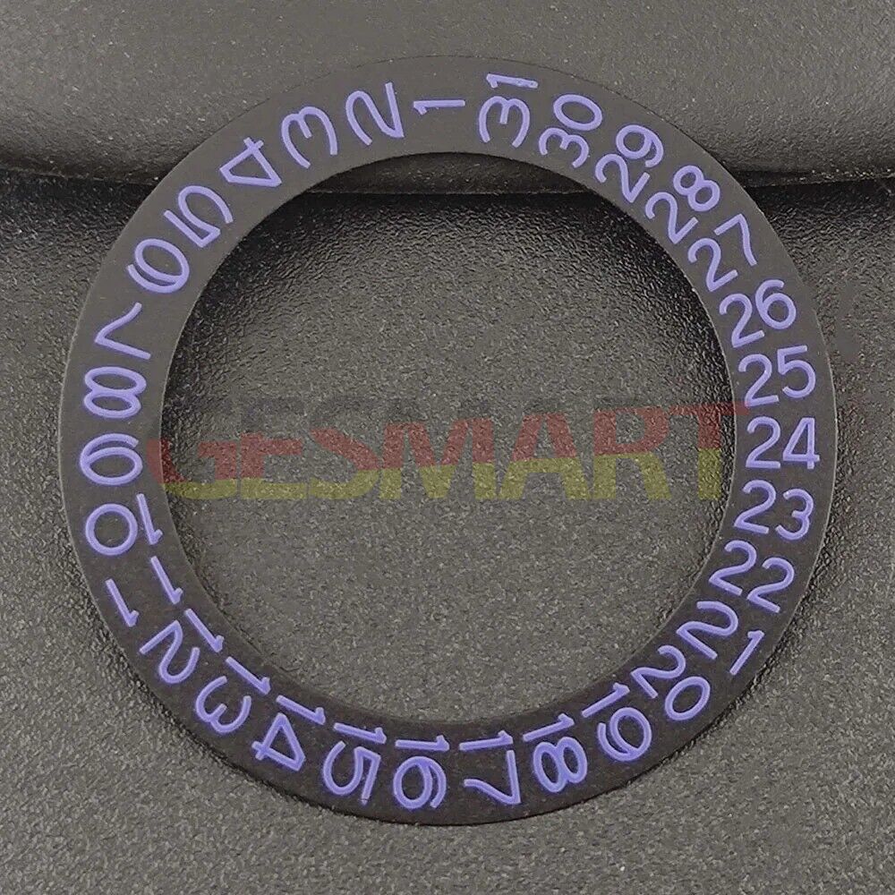 Purple date wheel overlay for NH35 NH36 watch movement, enhancing dial contrast and style.