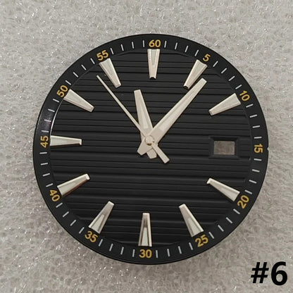 33.5mm Geometric Green Luminous Watch Dial+Hands for NH35 NH36 4R 7S Movement