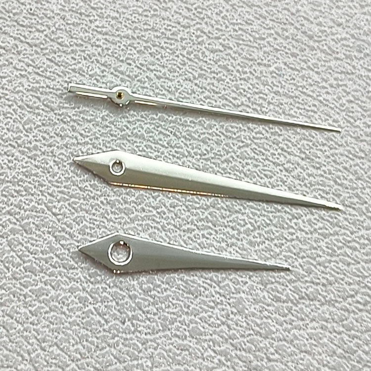 2 Sets/Pack Silver Trim No Lume Watch Hand Set for Ronda 515 Movement