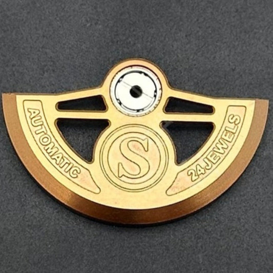 Modified Golden Hollow S Carved Rotor Oscillating Weight for NH35 NH36 Movement