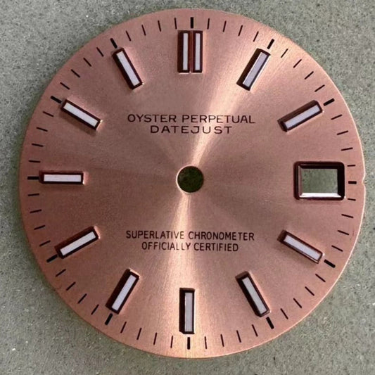 Rose Golden Background Rose Golden Trim Nail Datejust Watch Dial for NH35 Movement