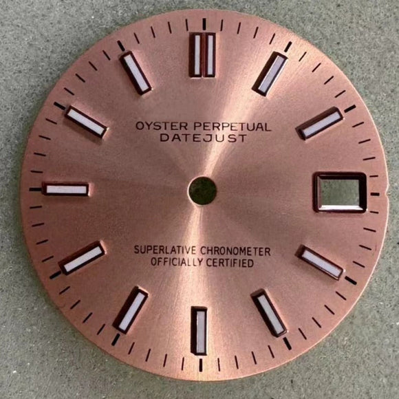 Rose Golden Background Rose Golden Trim Nail Datejust Watch Dial for NH35 Movement