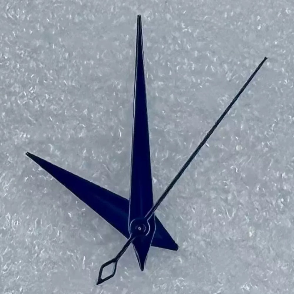 Dark blue cocktail-style watch hands for NH35/36 NH38 NH72 NH70 movements, no lume, sleek design.