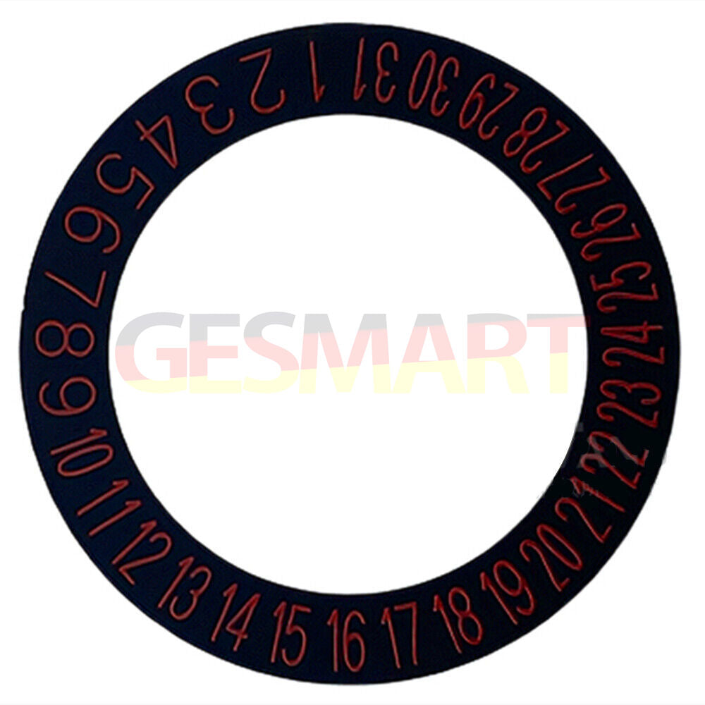 Red date disk wheel with bold font for NH35 NH36 movement, date displayed at 6 o'clock.