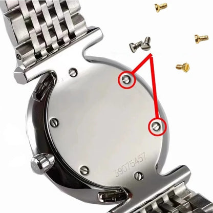 6 Stück Uhrengehäuse-Rückschrauben, 0,7 mm/0,9/1,0/1,2 mm, passend für L4.709/708/209 L4.512 Uhr 