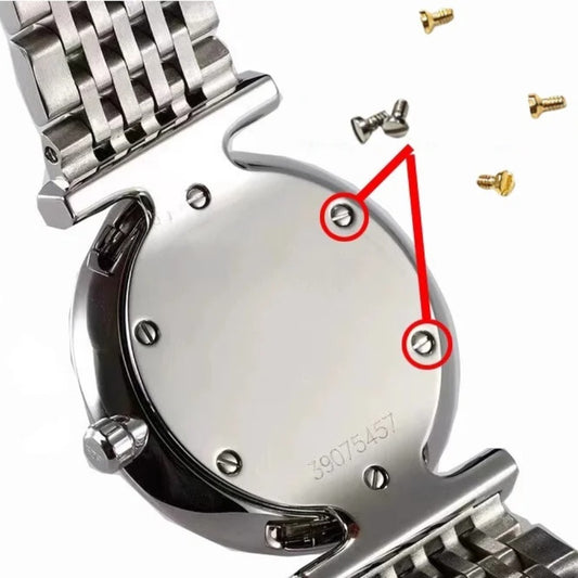6 Stück Uhrengehäuse-Rückschrauben, 0,7 mm/0,9/1,0/1,2 mm, passend für L4.709/708/209 L4.512 Uhr 