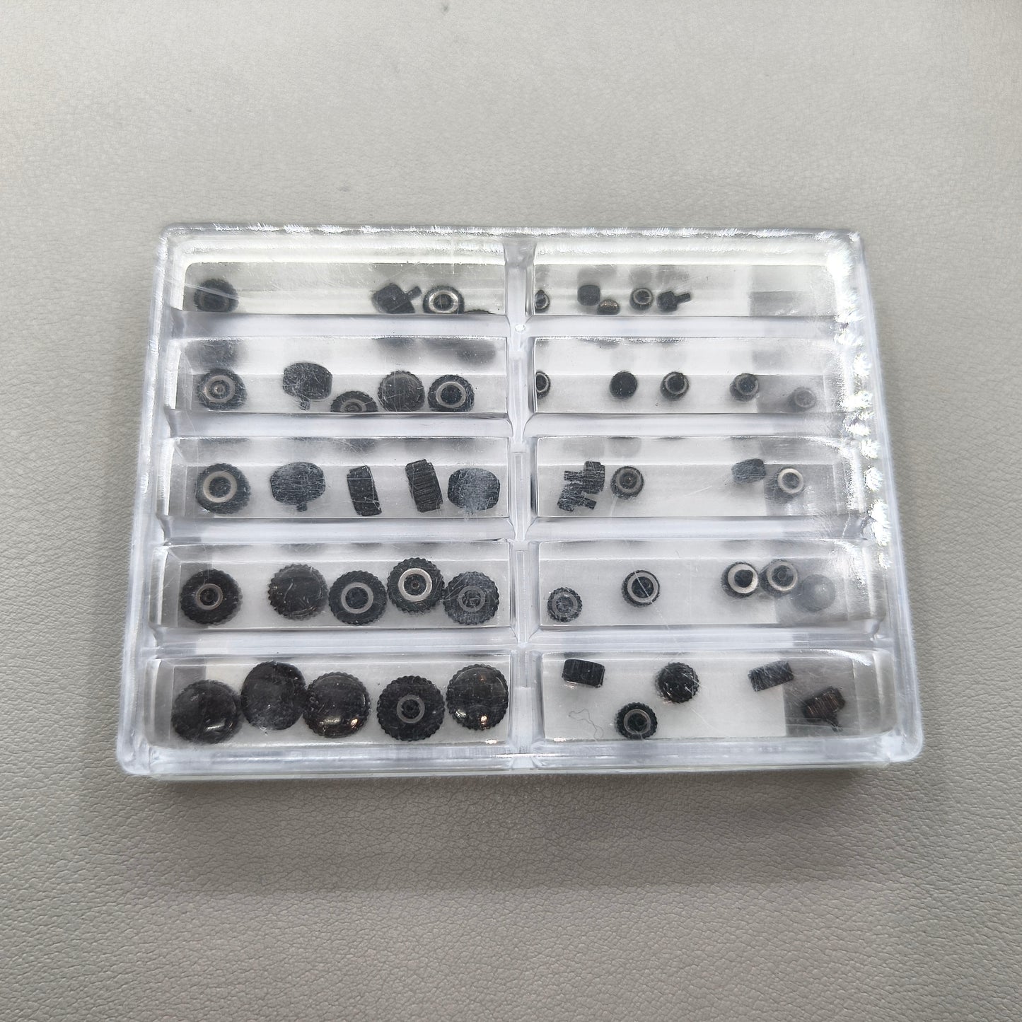 Assortment 50 PIECES/Pack Stainless Steel Black Waterproof Watch Crown