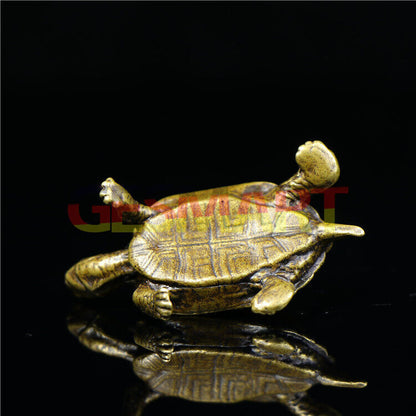 Hand-carved vintage copper turtle trinket, perfect for watch accessory display.