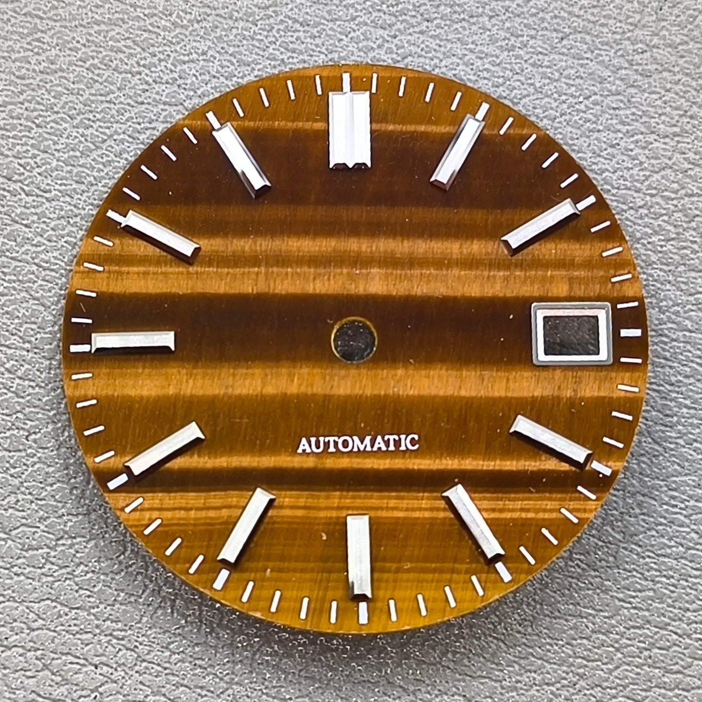Modified 28.5mm Natural Tiger's Eye Stone No Lume Watch Dial for NH35 NH36