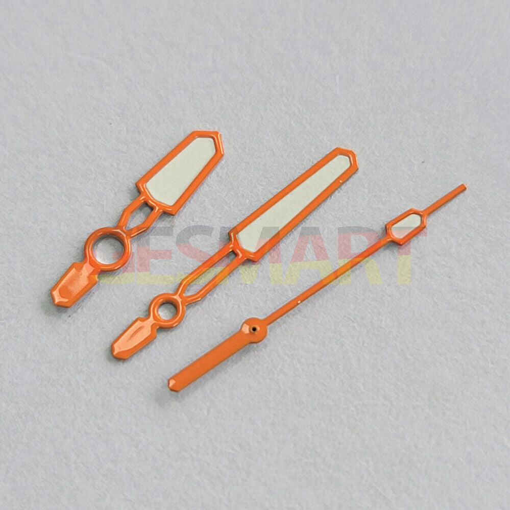 Fashion Candy green luminous watch hands with colored trim, compatible with NH35/NH36/4R/7S movements for stylish repairs and upgrades.