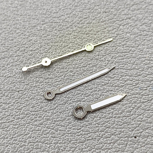 2 Sets Green Lume Silver Trim Watch Hand Set for Ronda 515 Quartz Movement