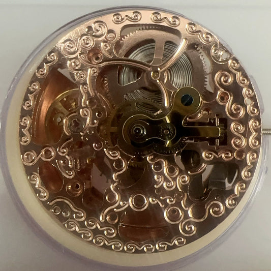 China Made Hollow Rose Golden 2189 Carved Mechanical Movement Watch Part
