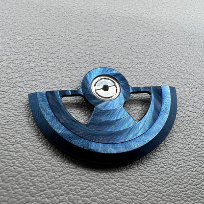 Blue hollow Geneva rotor oscillating weight for NH35 NH36 watch movements, precise and durable.