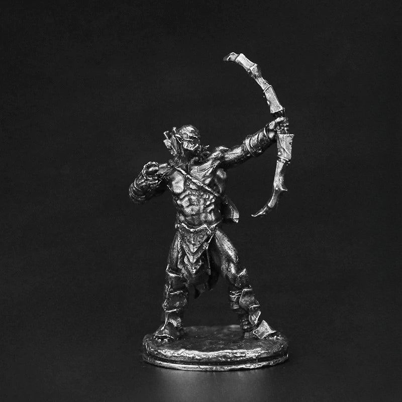 Orc Archer Warrior Copper Miniature Figurine White Bronze Tabletop Wargame 318-8