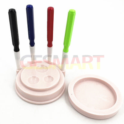Oil cups plastic stand with 3 containers and oiler pen set for precise watch repair.