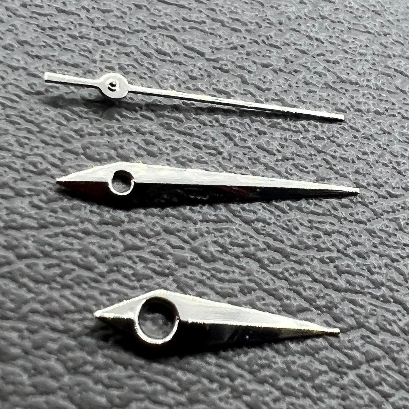 Silver watch hands set for Miyota 2035 movement, sizes 12mm, 11mm, 9mm ? precision fit.