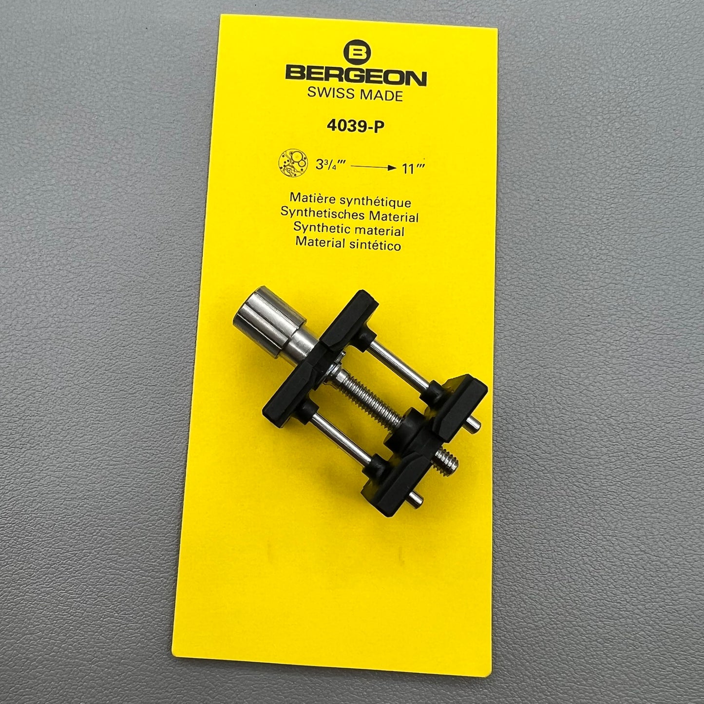 Swiss Bergeon 4039-P flexible synthetic movement holder for secure watch repair and maintenance