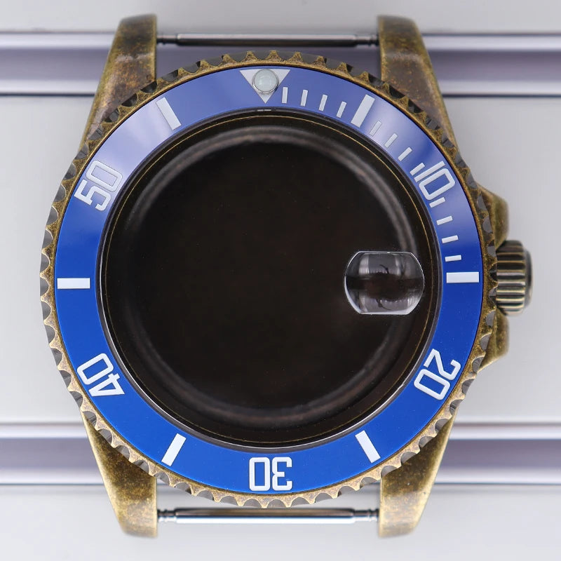 40mm Bronze SUB Watch Case Bezel For NH35/36 GMT NH34/38 4R36 Sapphire Crystal