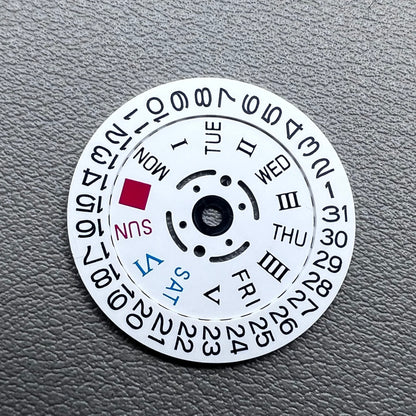 White date disk with Roman and English fonts for NH36 watch movement by Crown@3.8, precise calendar function.