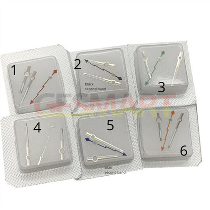 Green lume 3 hands set with lightning second hand for Miyota NH35/NH36 watches, enhancing visibility and style.