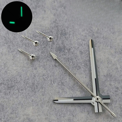 6 Pins Green Luminous Watch Hands for VK63 VK64 Silver Black Gold Rose Hands