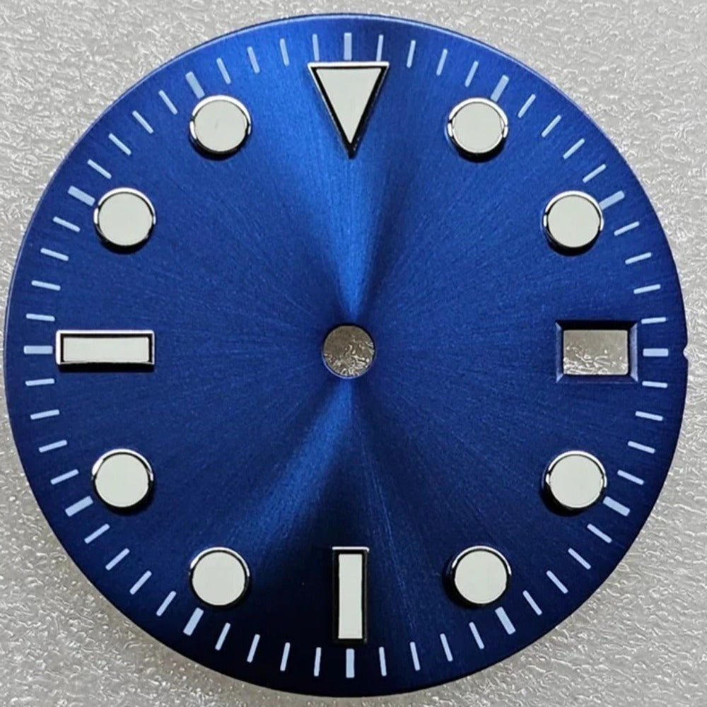Blue 29mm Enamel Vintage Green Lume Watch Dial for NH35 Mechanical Automatic