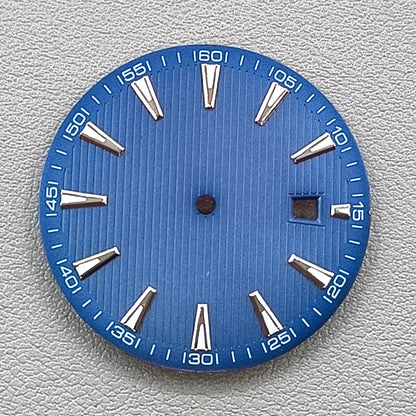 Blue 33.5mm Watch Dial For ETA2824 2836 Movement Green Lume No Logo