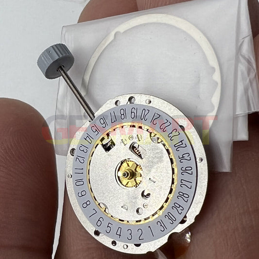 Swiss RONDA 785 golden silver quartz movement for watches, calendar feature, precise timekeeping