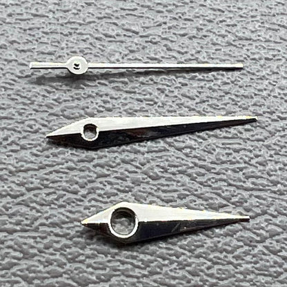 Silver watch hands set for Miyota 2035 movement, sizes 12mm, 11mm, 9mm ? precision fit.
