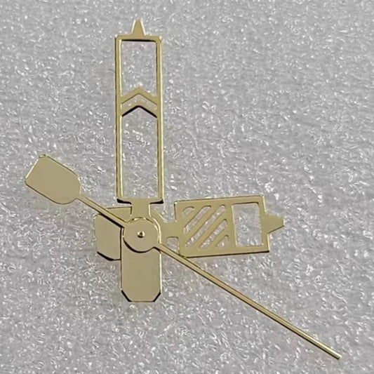 Golden trim hollow watch hands, 8x12x12.5mm, compatible with NH35/36/4R/7S movements, no lume.