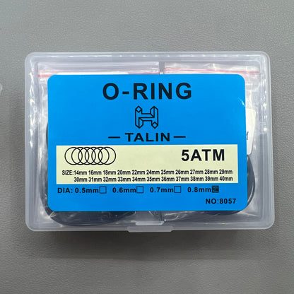 0.8mm 132 PIECES Rubber Silicone Watch Gasket O-Ring Back Case Assorted
