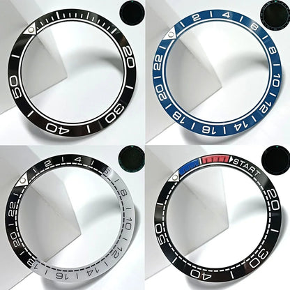 Sloping 41.5x32.8mm ceramic bezel GMT diving watch insert, durable replacement for men's watches.