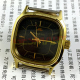 34mm HONGLIAN Manual Mechanical Watch Black Dial Golden Nail Square Golden Case