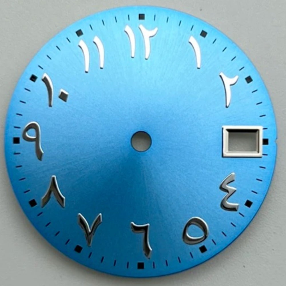 28.5mm Blue Modified Arabic No Lume Watch Dial Fit for NH35 NH36 4R35 4R36