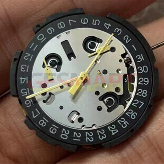 Montre à quartz <tc>ETA</tc> G10.212 originale à cadran noir, mouvement suisse, date à 3/4/6