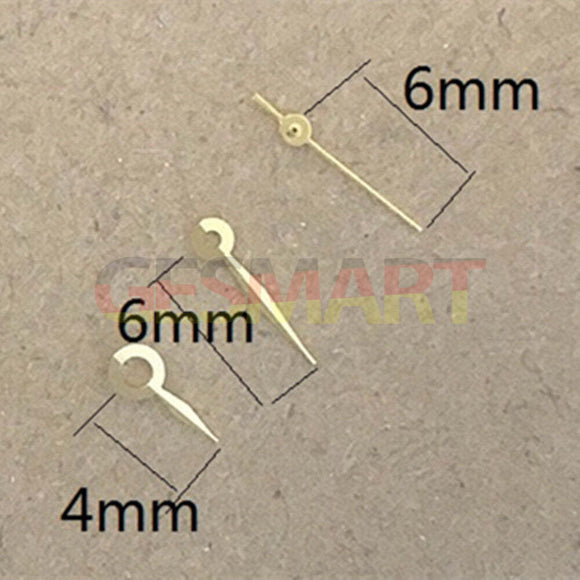 6mm Golden No Luminous Watch Hands for Epson TMI VJ12 Quartz Movement