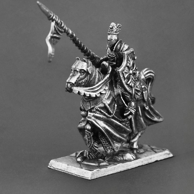 Winged Lion Knight Copper Figurine White Bronze Medieval Wargame 095-22