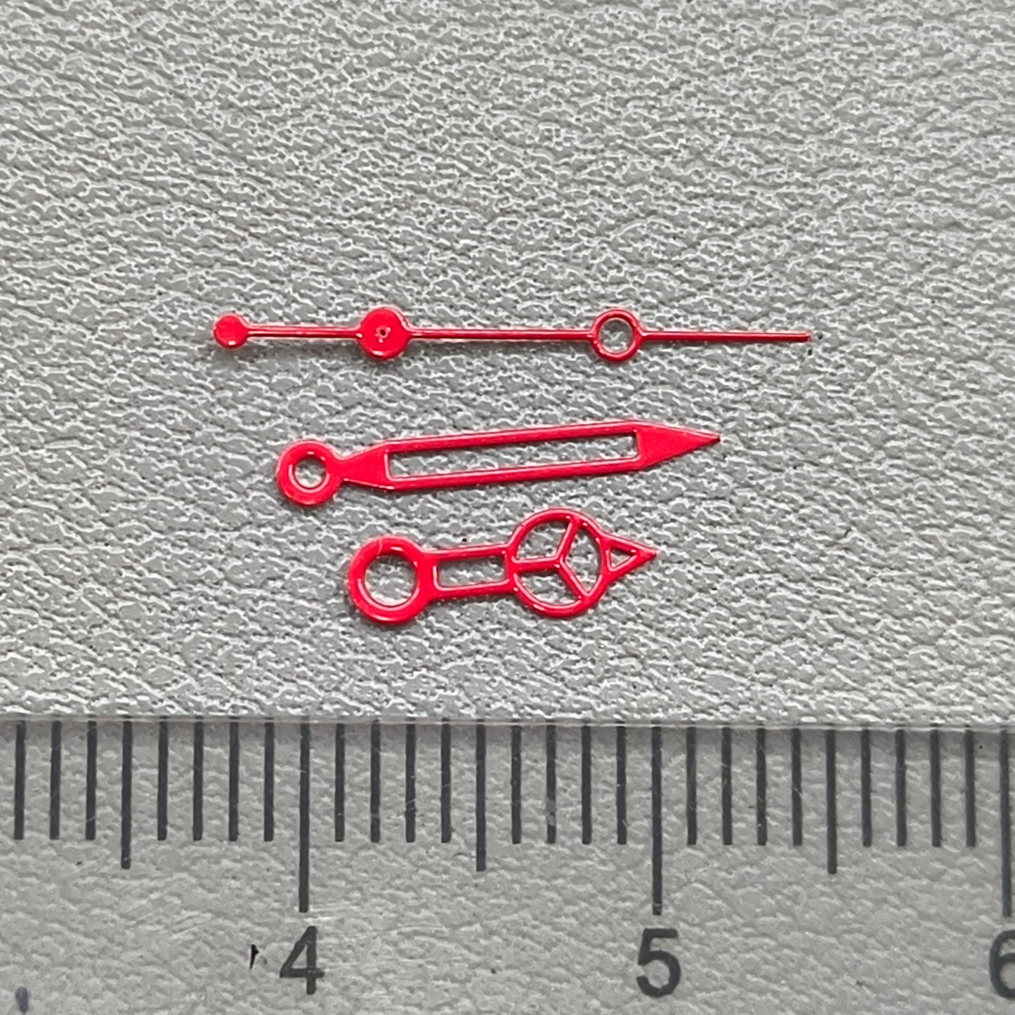 2 Sets Red Hollow Watch Hands No Luminous Watch Hands for NH35 NH36 4R 7S
