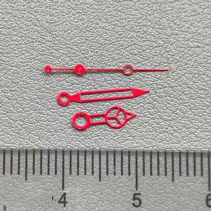 2 Sets Red Hollow Watch Hands No Luminous Watch Hands for NH35 NH36 4R 7S