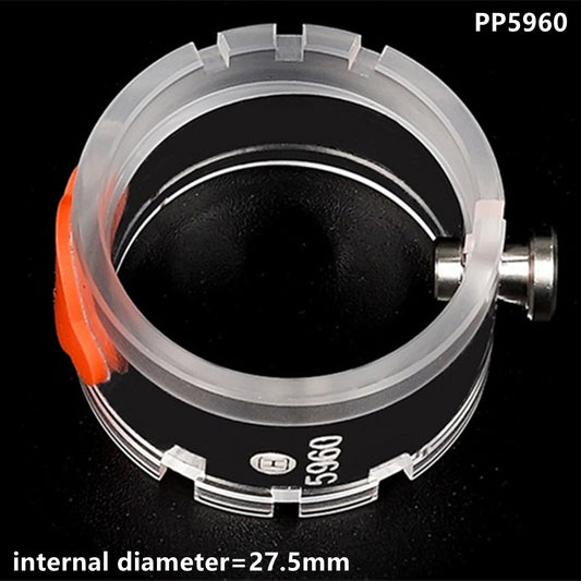 Plastic movement holder with knob for PP5960 watch repair, durable tool by New Plastic.