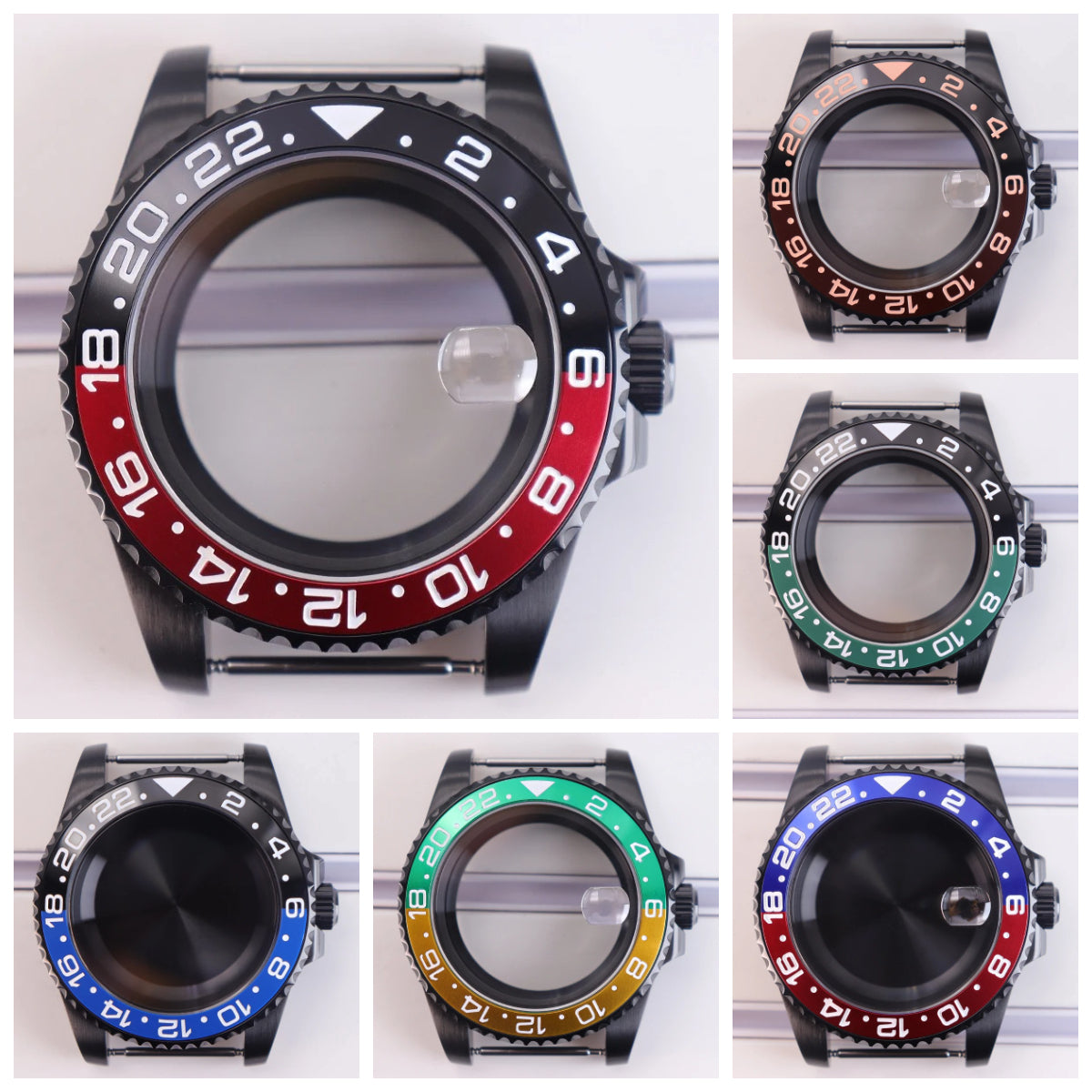 40mm Watch Case Sapphire Glass For NH35 NH36 NH34 NH38 Eta 2824 Miyota 8215 GMT