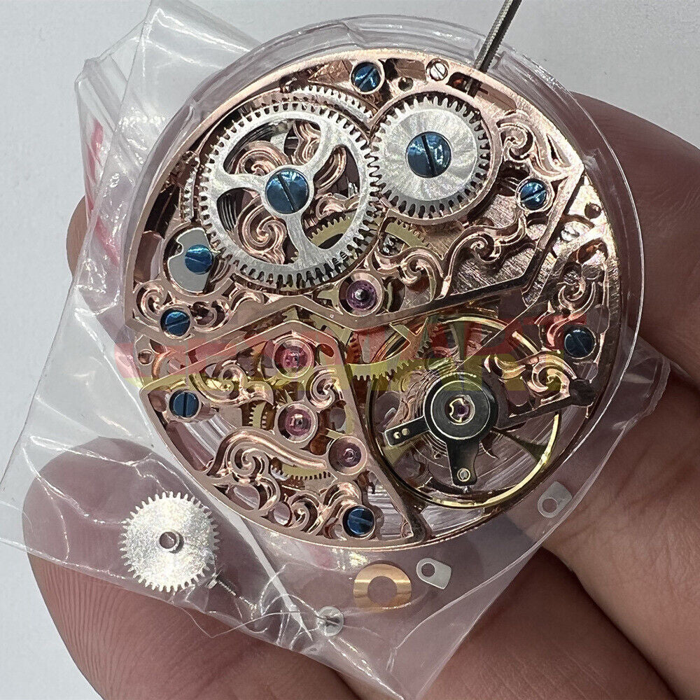 China Made ST3600 6497 watch movement showcasing carved hollow design, manual mechanical hand winding mechanism.