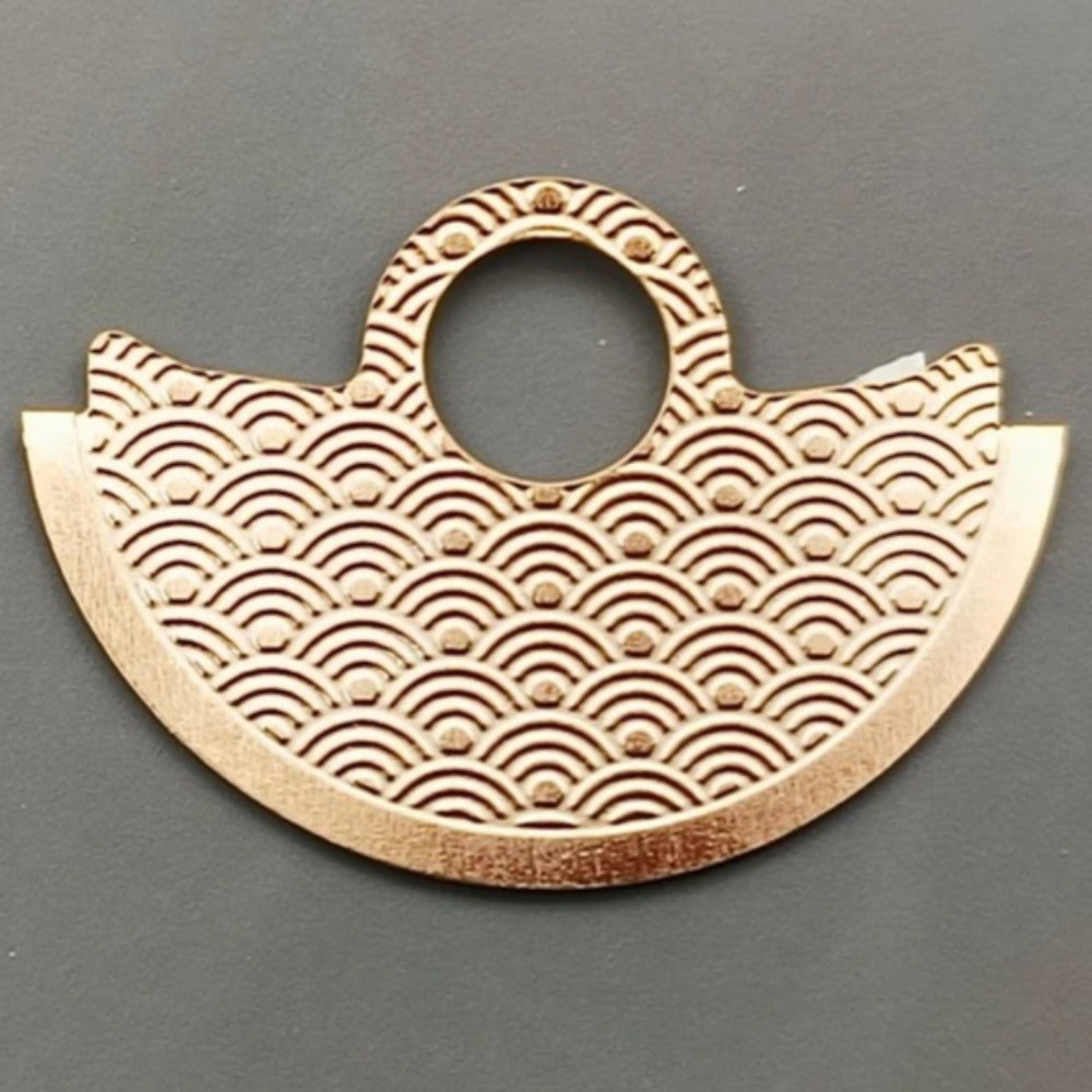 Rose gold waved rotor overlay, compatible with NH35 NH36 7S26 4R35 watch movements, enhancing elegance and functionality.